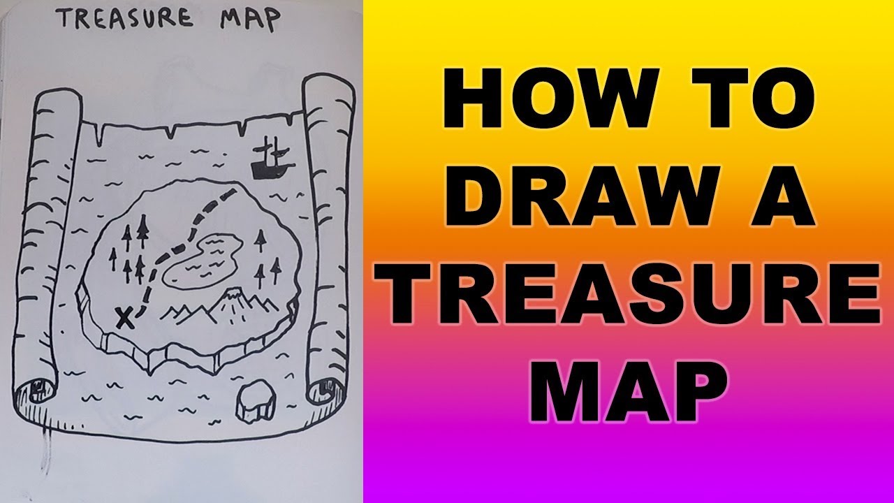 1280x720 how to draw a treasure map - Treasure Map Drawing