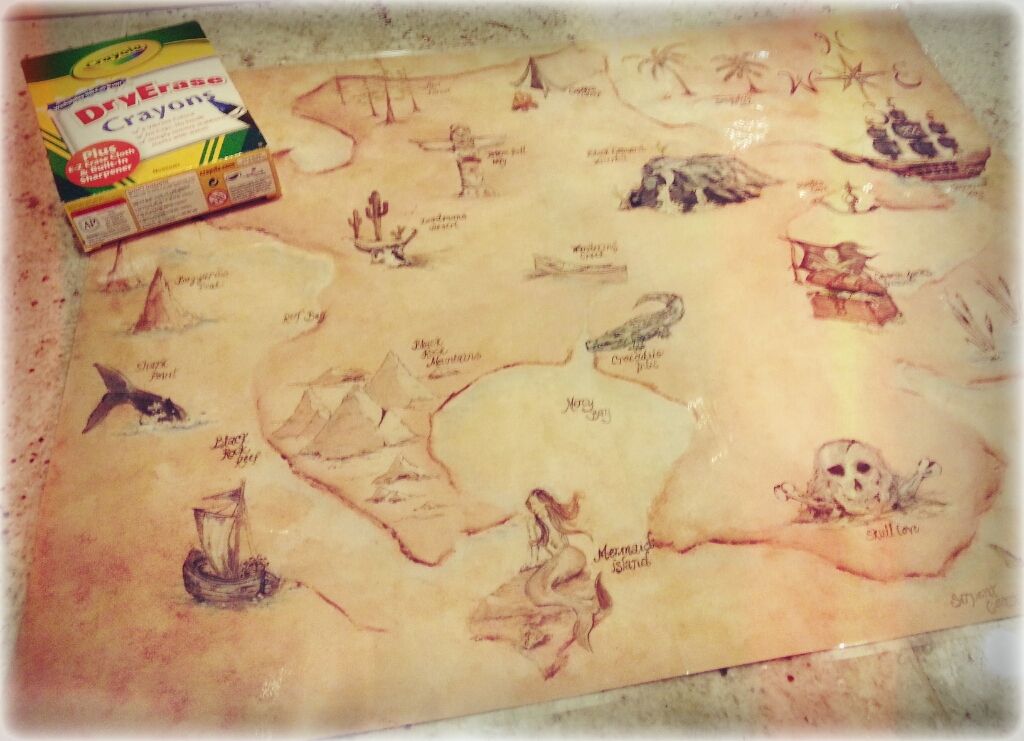 1024x741 Diy Childrens Drawing Board - Treasure Map Drawing