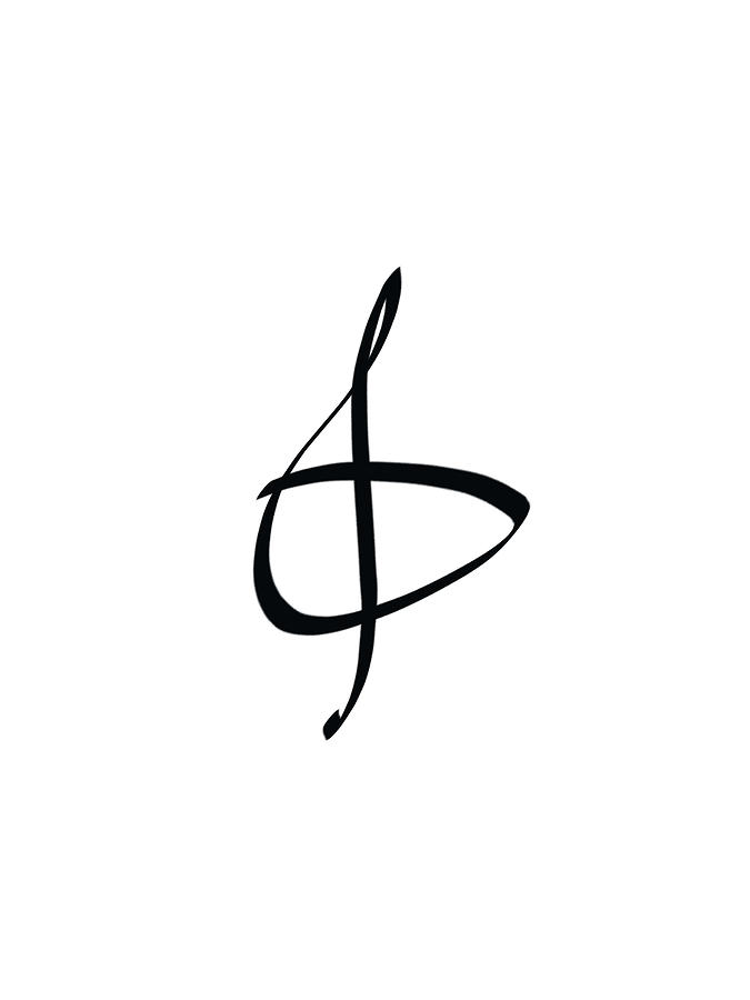 675x900 Treble Clef Black On White Minimalist Drawn Print Drawing - Treble Clef Drawing