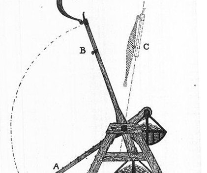 421x352 google uses android to launch a real life trebuchet - Trebuchet Drawing