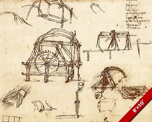 300x240 leonardo da vinci sketch war seige weapons trebuchet catapult - Trebuchet Drawing