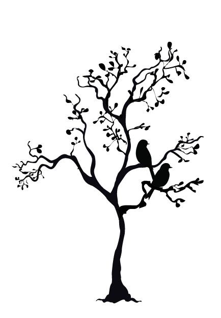 434x624 Tree Illustration - Tree And Bird Drawing