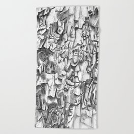 264x264 Beach Towels - Tree Bark Texture Drawing