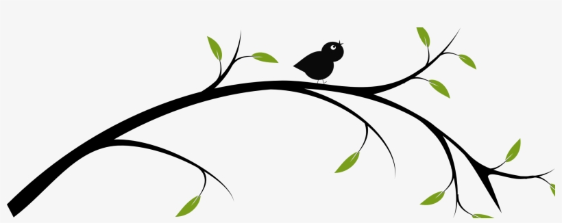 820x326 birds on a branch clip art - Tree Branch Drawing