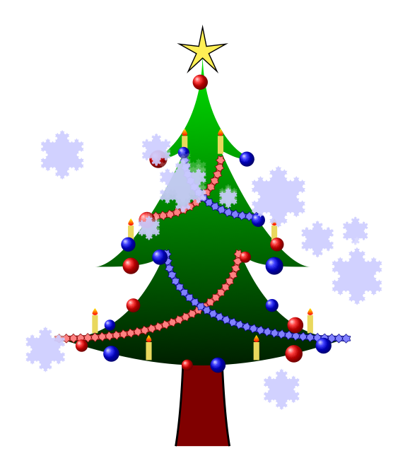 580x655 How Can We Draw A Christmas Tree With Decorations, Using Tikz - Tree Christmas Drawing