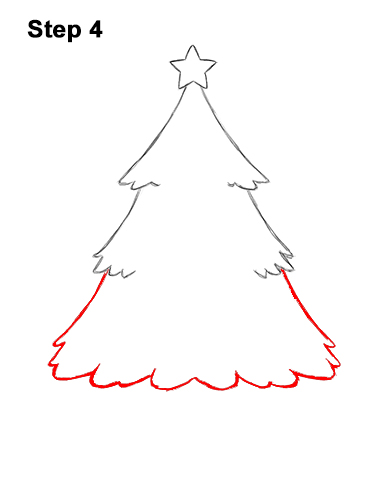 386x500 How To Draw A Christmas Tree Video Step - Tree Christmas Drawing