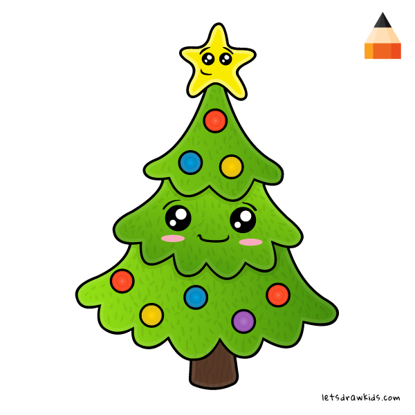 600x600 How To Draw Christmas Tree - Tree Christmas Drawing