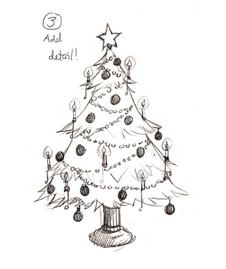 460x547 Drawing Christmas Trees The Story Elves - Tree Design Drawing