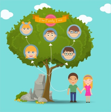 366x368 Family Tree Drawing Free Vector Download - Tree Design Drawing