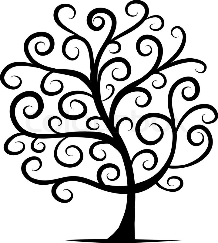 719x800 Abstract Tree For Your Design Stock Vector Colourbox - Tree Design Drawing