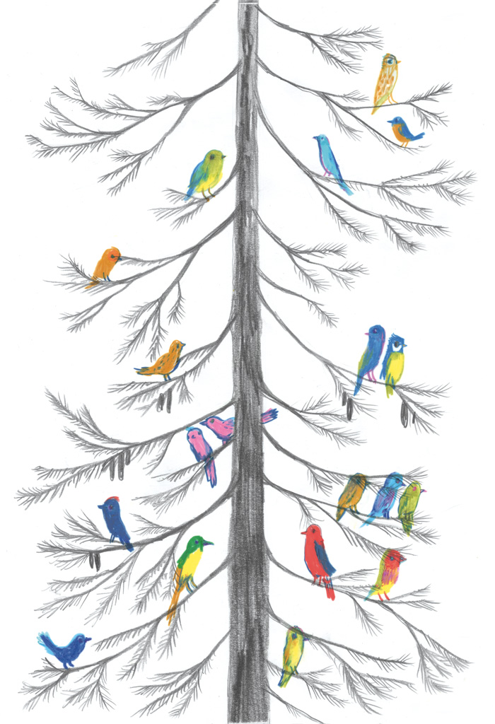 700x1024 Silent Book Puu - Tree Drawing Book