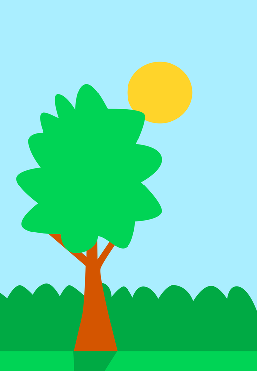 520x750 Tree Sky Drawing Cartoon Leaf Cc0 - Tree Drawing Cartoon