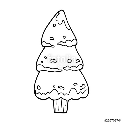 500x500 Line Drawing Cartoon Pine Trees Stock Image And Royalty Free - Tree Drawing Cartoon