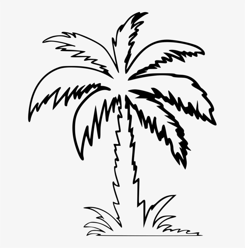 820x830 Palm Trees Drawing Computer Icons Silhouette - Tree Drawing Clipart