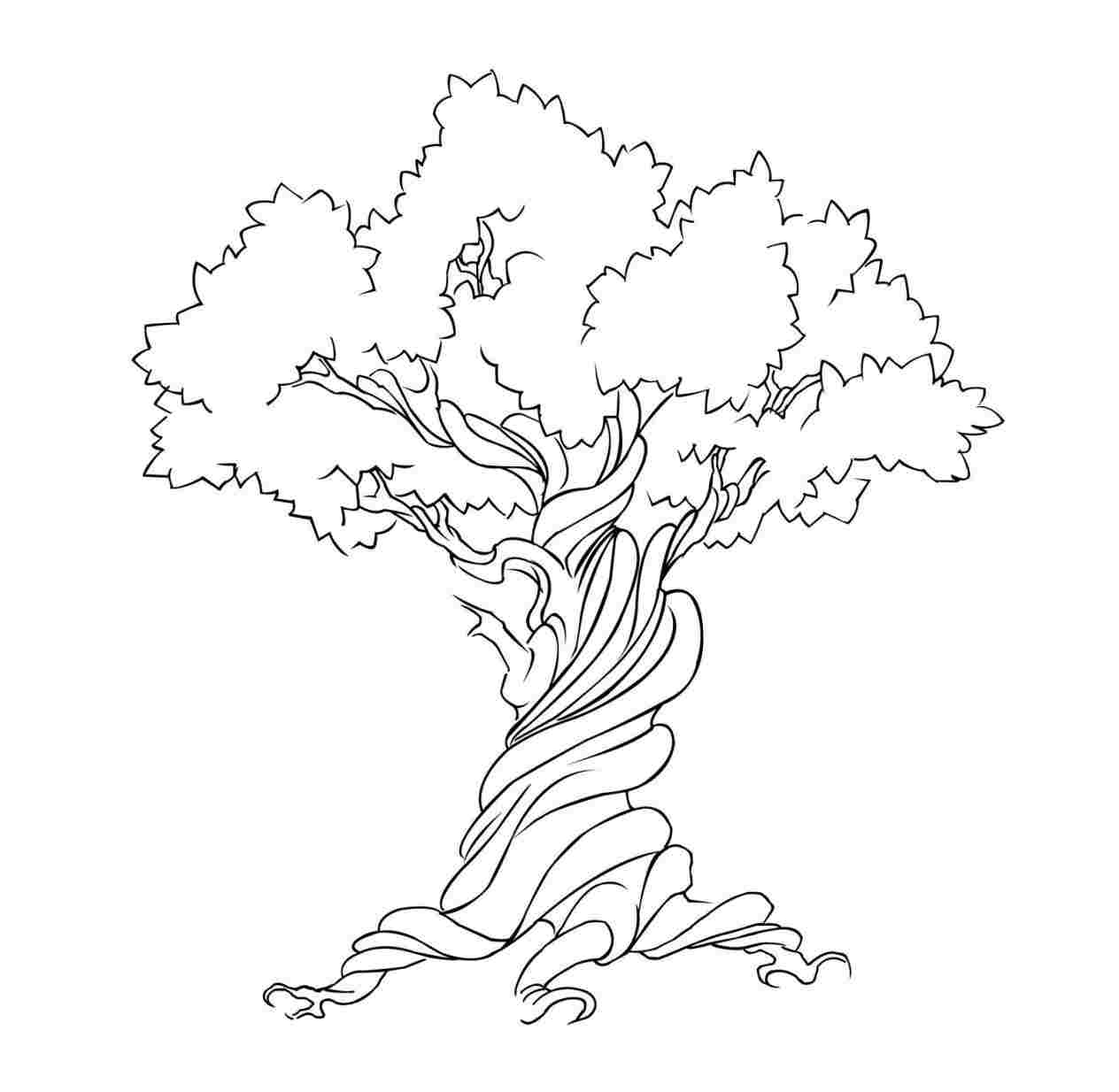 1264x1234 Drawing Simple Tree Drawings Download Clip Art - Tree Drawing Clipart