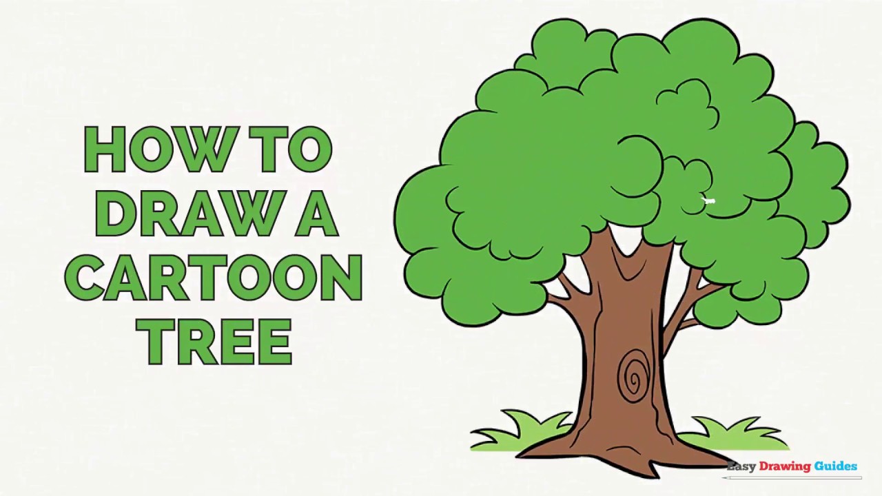 1280x720 How To Draw A Cartoon Tree In A Few Easy Steps Drawing Tutorial - Tree Drawing For Kids