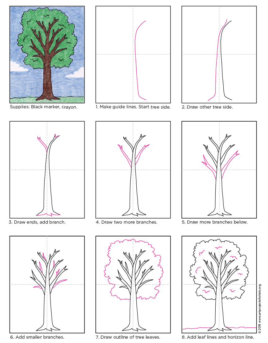 865x1106 How To Draw A Tree Art Projects For Kids - Tree Drawing For Kids