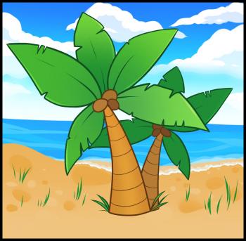 350x343 How To Draw How To Draw Palm Trees - Tree Drawing For Kids