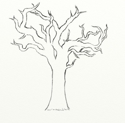 520x512 How To Draw A Dead Tree Feltmagnet - Tree Drawing Images
