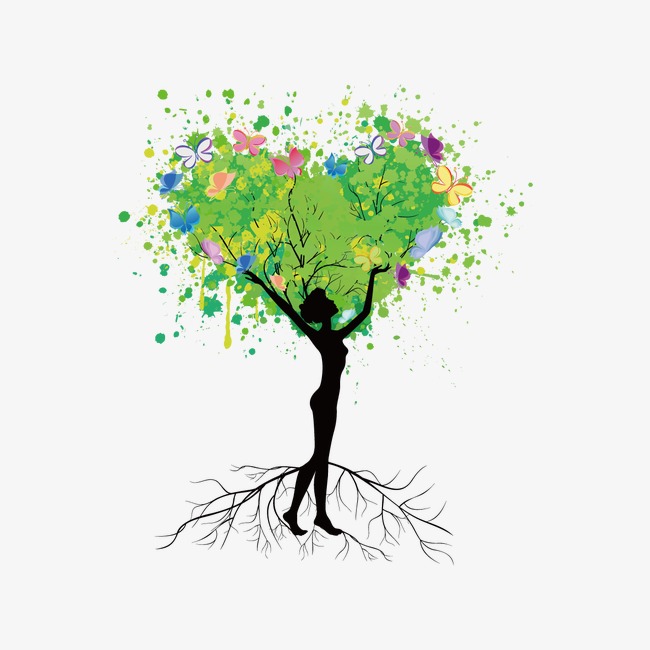 650x650 creative people tree, silhouette figures, tree, drawing the tree - Tree Drawing Images