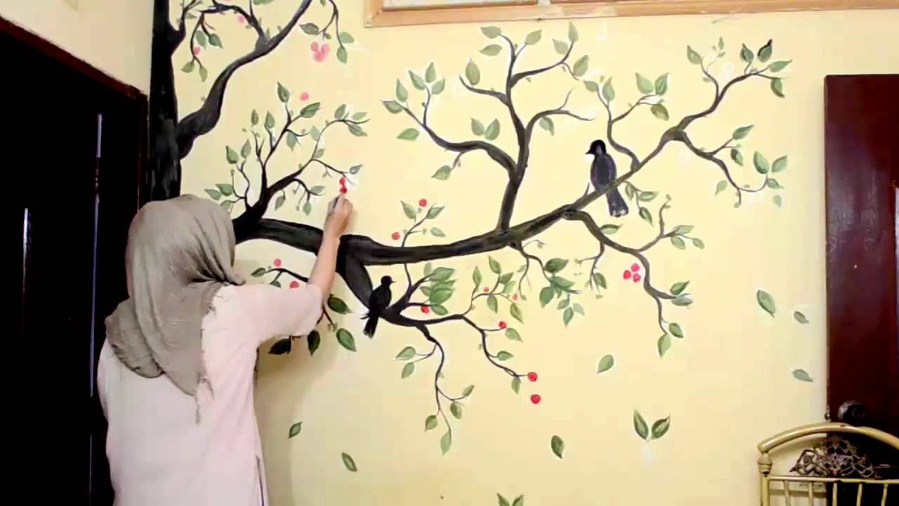 1280x720 Tree Wall Painting - Tree Drawing On Wall