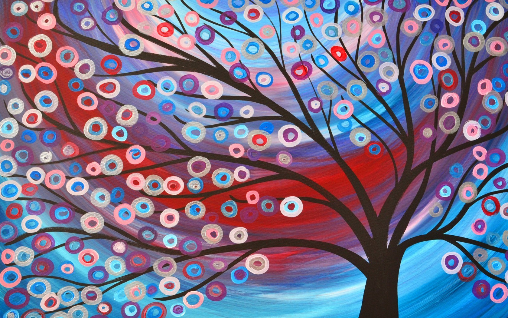 1680x1050 Painting Drawing Abstract Tree - Tree Drawing Wallpaper