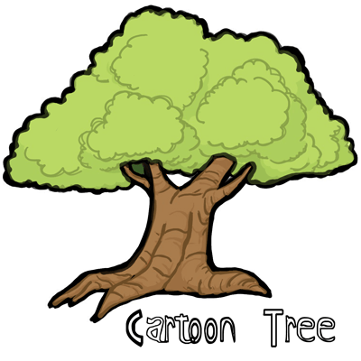 400x400 How To Draw Cartoon Trees With Easy Step - Tree Easy Drawing