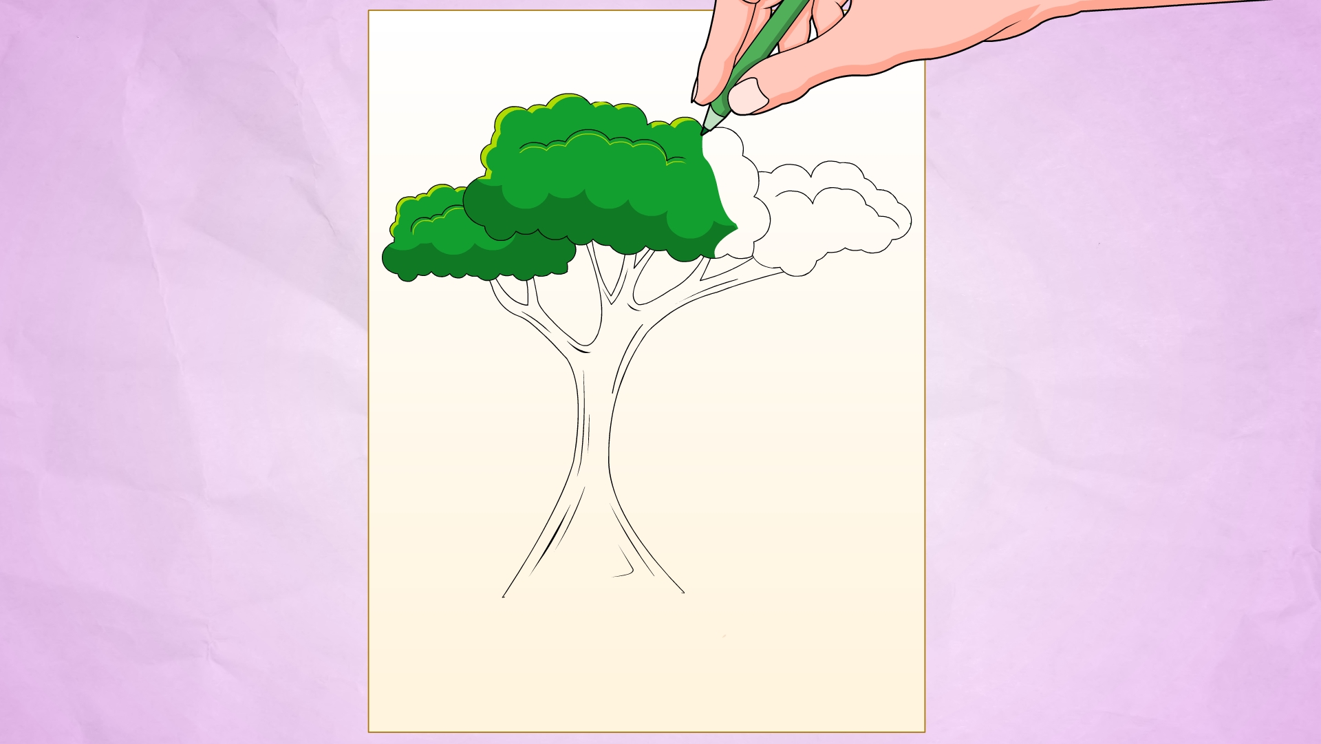 1920x1081 How To Draw A Simple Tree Steps - Tree Easy Drawing