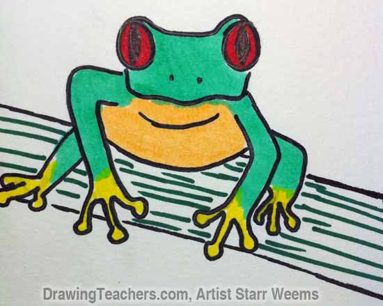 550x439 How To Draw A Tree Frog - Tree Frog Drawing