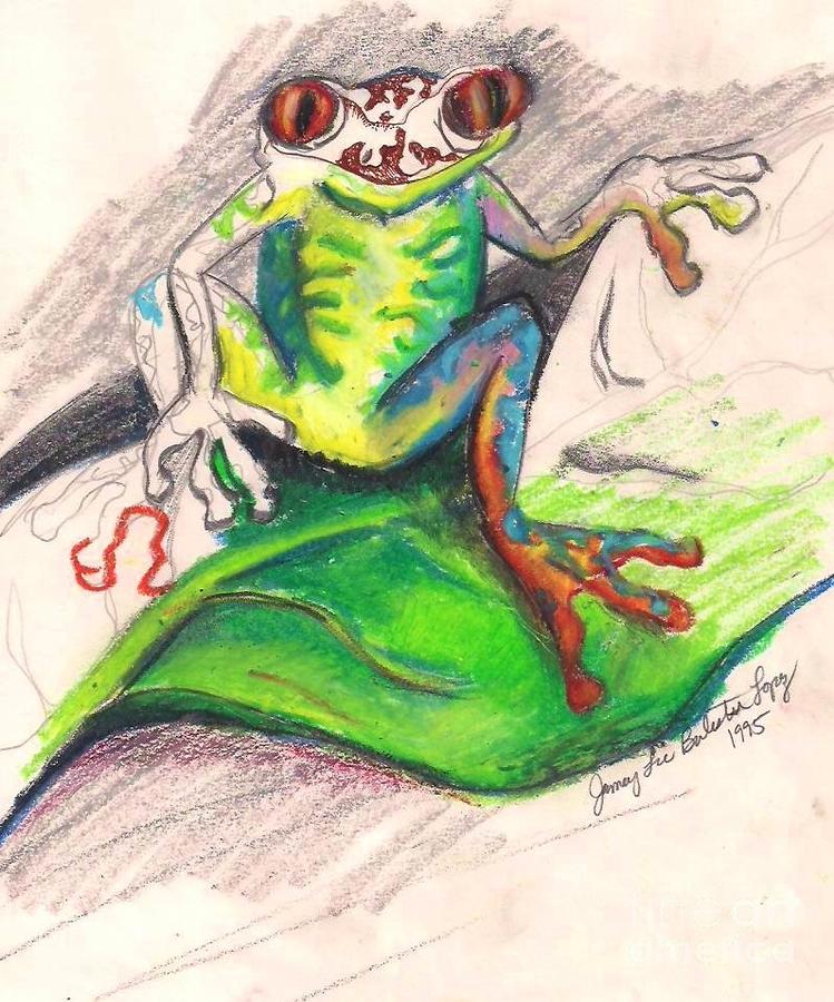 749x900 Tree Frog Emerging Drawing - Tree Frog Drawing
