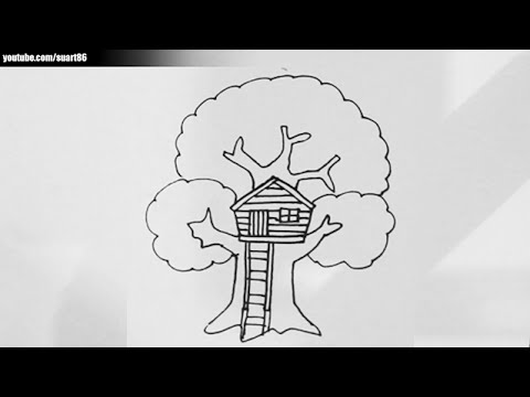 480x360 How To Draw A Tree House - Tree House Drawing