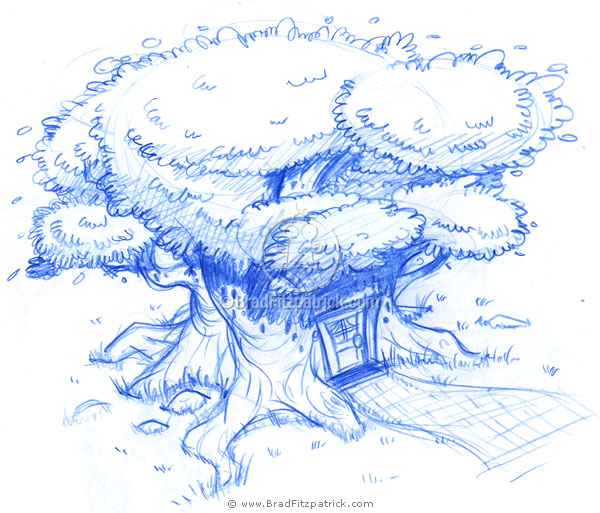 600x513 Tree House Drawing - Tree House Drawing