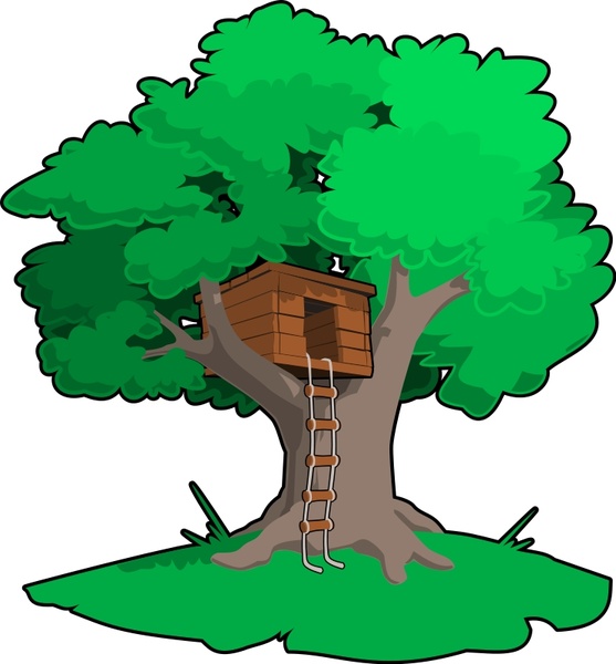 557x600 Tree House Free Vector In Open Office Drawing - Tree House Drawing