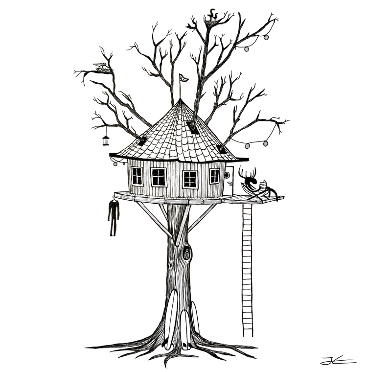 750x760 Tree House Drawing Jonas Claesson - Tree House Drawing