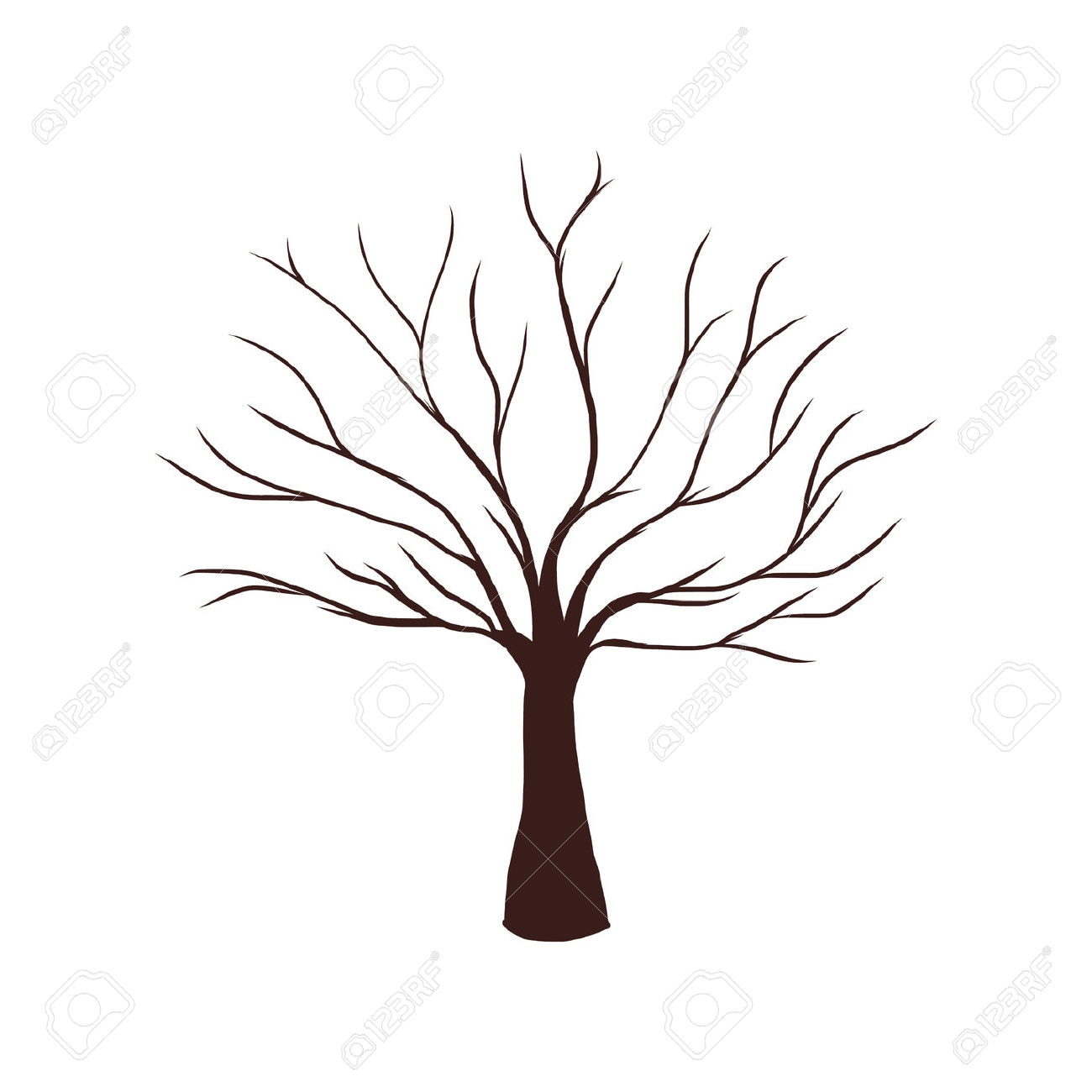 1300x1300 Trees Without Leaves Clipart Great Free Clipart, Silhouette - Tree No Leaves Drawing