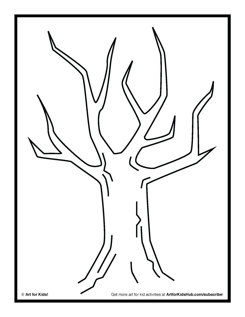 850x1100 Tree Template No Leaves Bxtreme Club - Tree No Leaves Drawing
