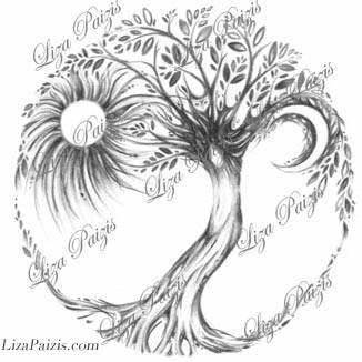 326x326 Tree Of Life Art Print Of A Dryad Spirit From The Original Drawing - Tree Of Life Drawing