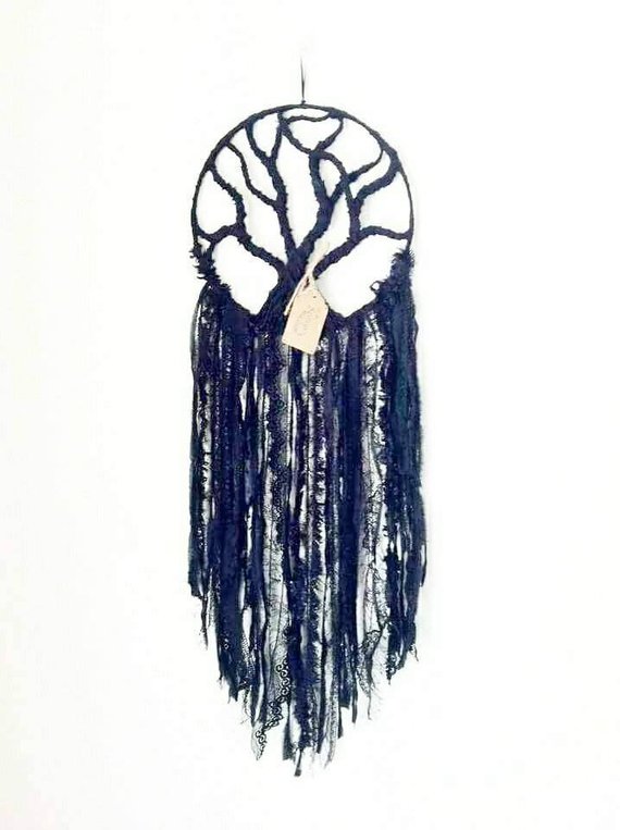 570x763 midnight tree of life dreamcatcher black wall etsy - Tree Of Life Dreamcatcher Drawing