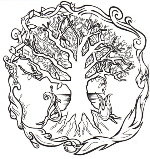 480x508 Tree Of Life Tattoo Drawing - Tree Of Life Line Drawing