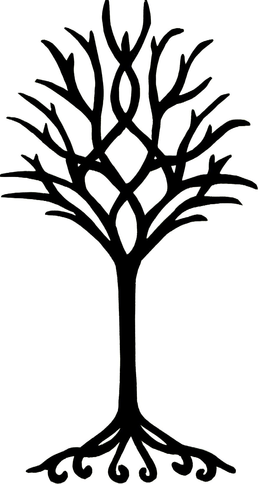 874x1638 Simple Tree Colouring Pages - Tree Outline Drawing