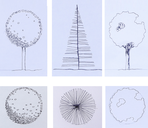 600x521 Architectural Drawing Tutorial How To Draw Trees - Tree Plan Drawing