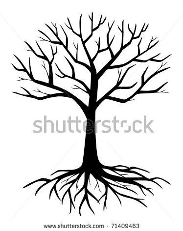 374x470 Drawn Roots Sakura Tree - Tree Roots Drawing