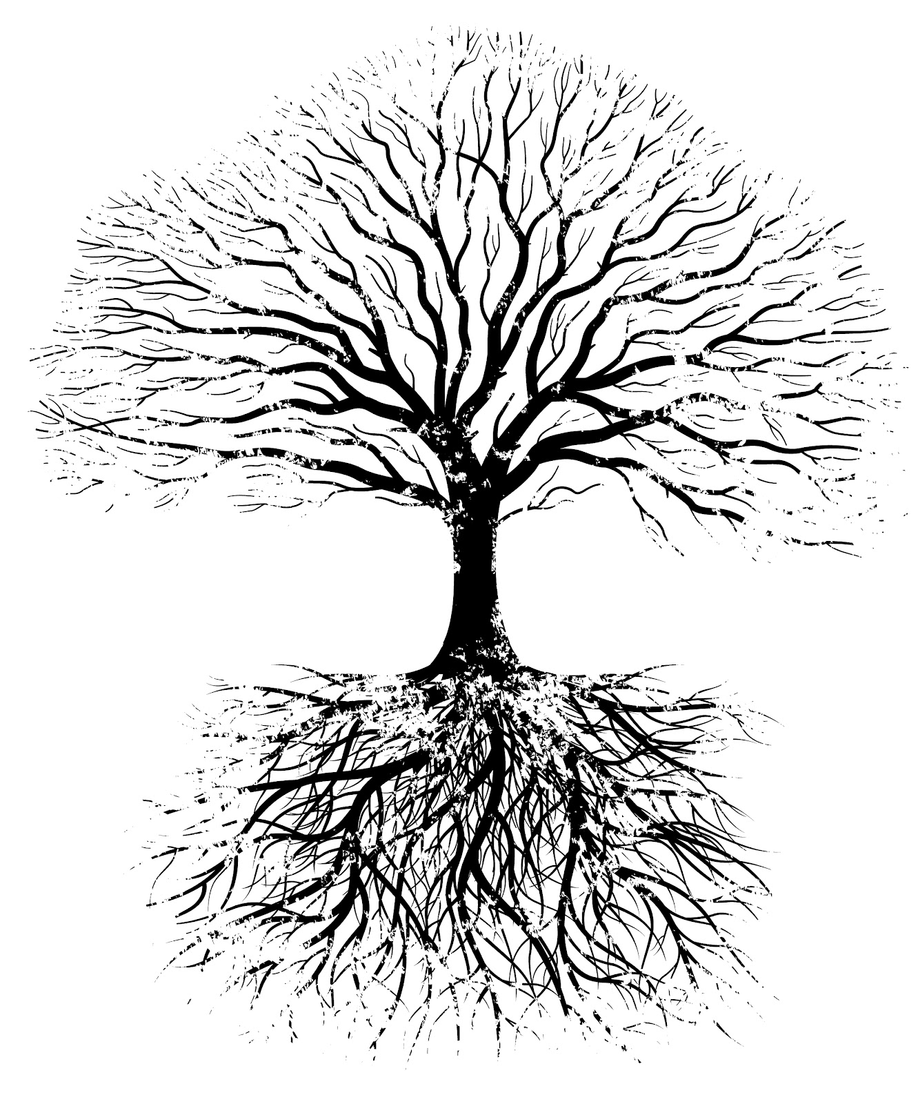 1331x1600 Tree Roots Clipart Black And White - Tree Roots Drawing