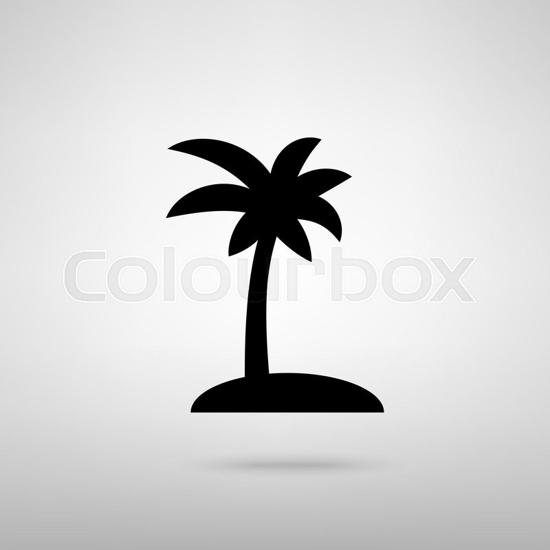 800x800 Coconut Palm Tree Sign Black With Stock Vector Colourbox - Tree Shadow Drawing