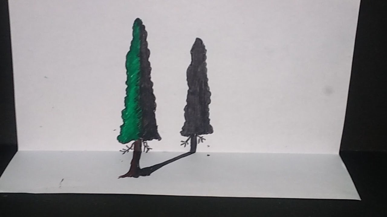 1280x720 How To Make Shadow Tree Drawing - Tree Shadow Drawing