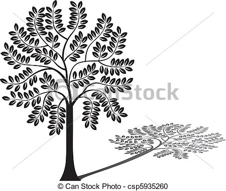 450x379 Tree Silhouette And Shadow - Tree Shadow Drawing