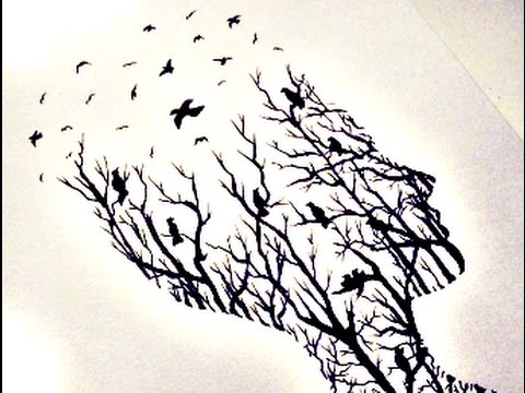 480x360 How To Draw Forest Silhouette Design - Tree Silhouette Drawing