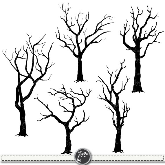 570x570 tree silhouettes clipart tree silhouettes clip art pack,tree - Tree Silhouette Drawing