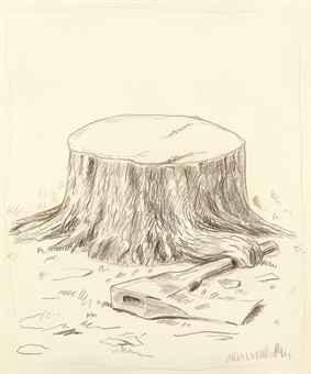283x340 Magrittes Stump Paper Trumpet - Tree Stump Drawing