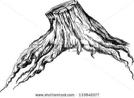 450x328 Trees And Forests In Drawings - Tree Stump Drawing